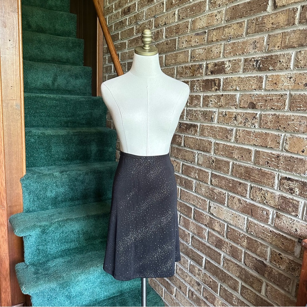 VTG Y2K Black Shimmer Glitter Limited Too Skirt